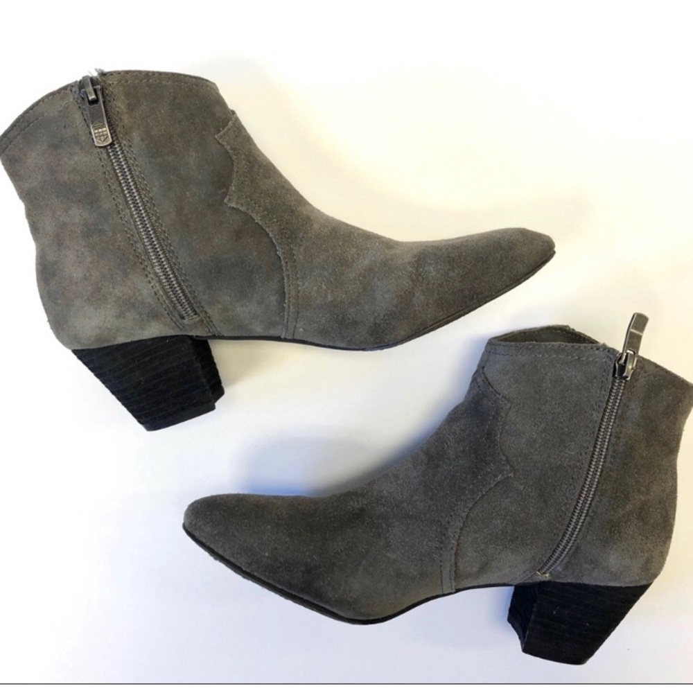 Vince Camuto Joster Gray Suede Women Leather Ankle Boots 8
